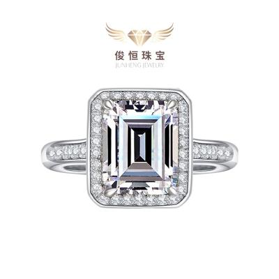 China Other Europe and America Green engagement ringHot sale925Sterling silver4Carat with full diamond women's ring for sale