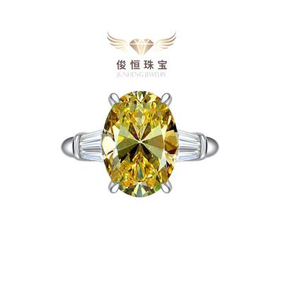 China Other high carbon rhinestone ring women5Carat egg shape10*14European egg and American big single diamond ring one piece dropshipping for sale