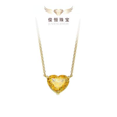 China Others 925Silver gold necklace10ctHeart shape10*12Simple temperament clavicle chain Women's pearl chain40+3 for sale