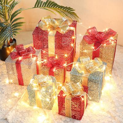 China Durable Christmas Decorations Iron Box Metal Christmas Tree Decoration Indoor Christmas Ornaments for sale