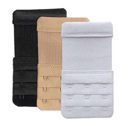 China Comfortable Daily Wear Women Bra Extender 3 Hooks Soft Elastic Nylon Bra Strap Supplements for sale