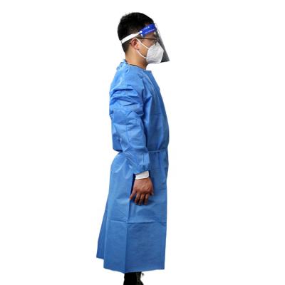 China Universal Nonwoven Breathable Lab Coat Overall Uniform With Knitted Cuffs 120cm for sale