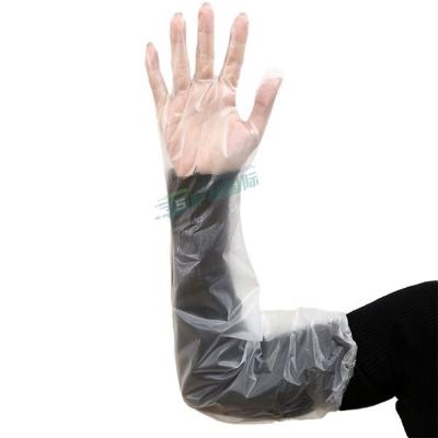 China Wholesale High Quality PE CPE/PE Plastic Gloves Cleaning Food Grade Extended ARM Sheaths Long Household Kitchen Gloves for sale