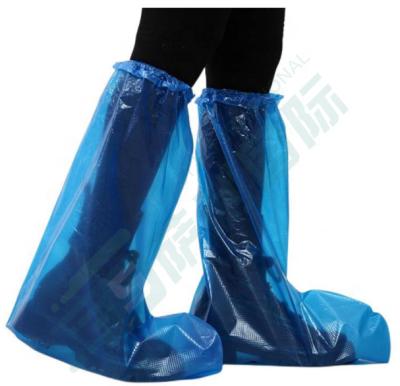 China Blue Plastic LDPE PE Manufacturers Direct Selling Long Shoe Rain Shoe Cover Waterproof Boot Cover for sale