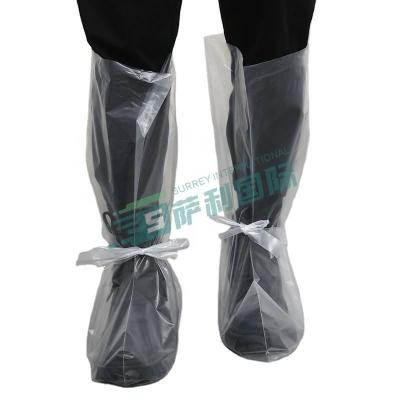 China High Quality Eco-friendly LDPE Shoe Covers Waterproof Plastic Lace Up Plus Boot Cover for sale