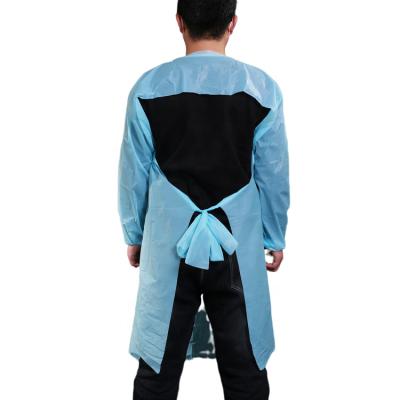 China Disposable Apron Developed In Waterproof Plastic Eco-friendly Disposable CPE Elastic Band With Sleeves for sale