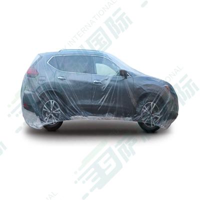 China Waterproof four-season protective pe car cover disposable car auto transparent cover plastic car cover for dust protection for sale