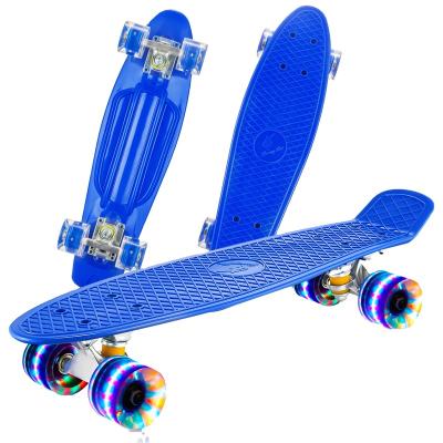 China Skateboard Trucks Wheels 22 Inch Complete Empty Deck Fish Electric Skateboard With LED Wheel for sale