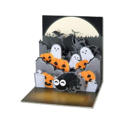 China Custom Europe Invitation Led Light 3 D Card Pop Up Handmade Greeting Card for sale