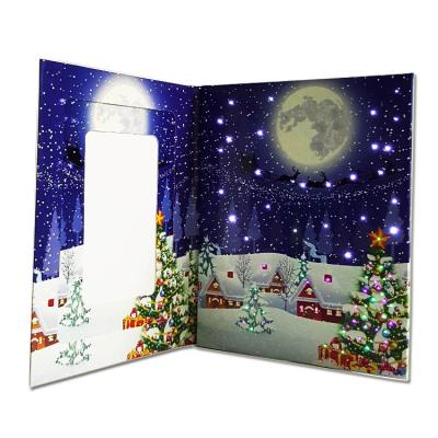 China Custom Europe Invitation Led Light 3 D Card Pop Up Handmade Greeting Card for sale