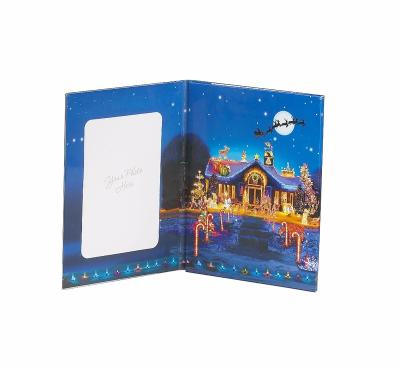 China Eco - Friendly LED Light Up Christmas Greeting Paper Card With Music Chip for sale