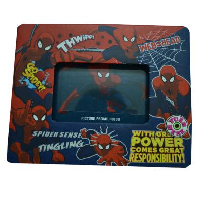 China Paper material with greyboard and sponge factory low price spider man led light plastic paper photo frame for kids for sale