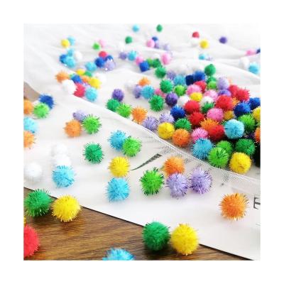 China Educational Kid Toys Pompom Wholesale Toy Pompoms Key Chain Sale Rainbow Faux Fox Fur Warm Fluffy Orange Blast Educational Pompoms for sale