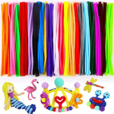 China Educational DIY Toy Set 2022 DIY Kids Education Toy 100 Sticks Per Pack Color Chenille Stems Colorful Craft Pipe Cleaners Chenille Rod For Art Toy for sale