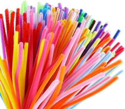 China 2022 Hot Selling DIY Children Education Toy In Stock Single Colorful Chenille Rod Craft Pipe Cleaners For Art Toy Preschool Eductional Toys for sale