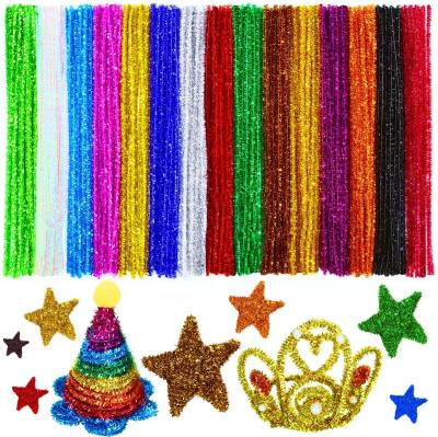 China 2022 Educational DIY Toy Set RTS Products Sparkle Pipe Cleaners Tinsel Chenille Stems DIY Crafts Arts For Kids Other Educational Toys for sale