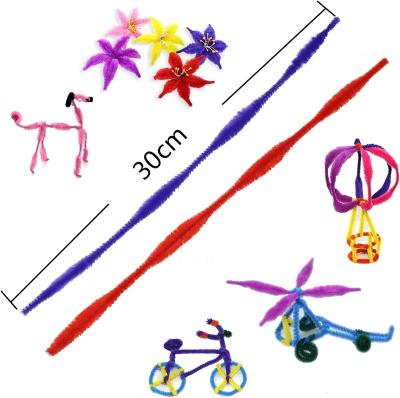 China DIY Educational Toy Set Factory Wholesale 10 Pieces 1.2*30cm Fuzzy Bumpy Chenille Stems For Diy Handmade Creative Art Craft Bump Pipe Cleaners for sale