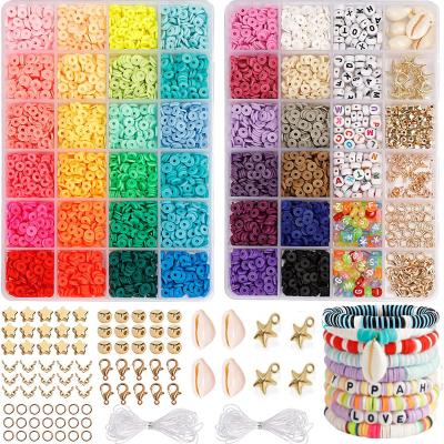 China Educational DIY Toy Set OEM Hot Sale Products 5000 Beads Polymer Clay Bracelet Making Craft Kit Accessories Set Clay Alphabet Beads Jewelry Handmade DIY for sale