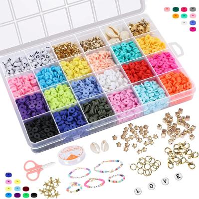 China DIY Painting Crystal Glue Set Plastic In Bulk Pottery Handmade Crafting Soft Slice Beads Personalized Jewelry Making Tool Clay Bead Letter Bead Kit DIY for sale