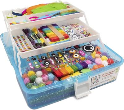 China Educational Kid Toys Hot Sale DIY Open Kit With Triple Layers Folding Box Kids Art Sets 1000+ Pieces For Kids And Toddlers Craft Art Ser for sale