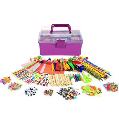 China Educational Kid Toys 2022 Hot Selling Creative Home School Supplies 1000+ Arts Set DIY Craft Kit For Kids Craft Education for sale