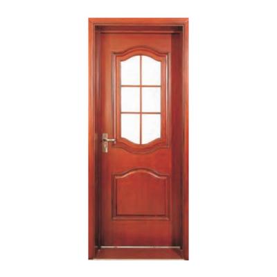 China China Latest Design Waterproof Glass Round Lid Single Main Door Half Wooden Interior Door for sale