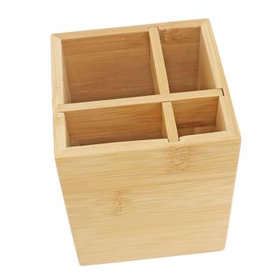 China Home or Office Bamboo Wooden Multi Stationery Purpose Desk Box or Makeup Organizer for sale