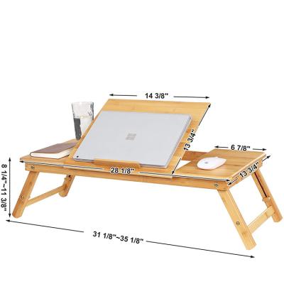 China (Size) Bed Desk Table Ergonomic Bamboo Laptop Study Adjustable Standing Bamboo Table for Bed for sale