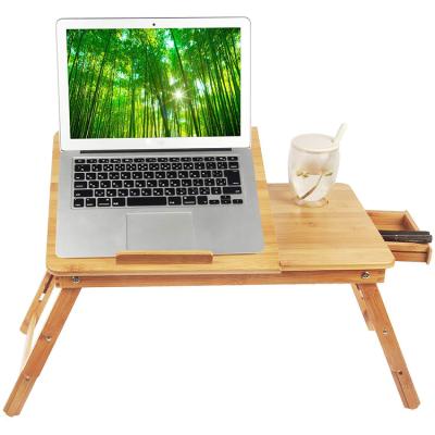 China (Size) Adjustable Movable Lap Bamboo Bed Desk Laptop Stand Bamboo On Bed Study Table for sale