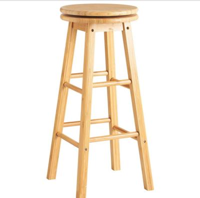 China Kitchen Contemporary Rotating Wood Bamboo Kitchen Bar Stool for sale