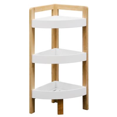 China 2020 Cheap Homeware 3 Tier Bamboo Shelf 100% Viable Custom Bamboo Home Use Bathroom Storage for sale