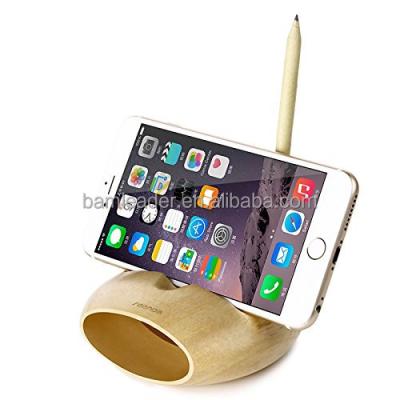 China Bamboo Phone Stand Mobile Phone Sound Amplifier Louder Speaker Stand for sale