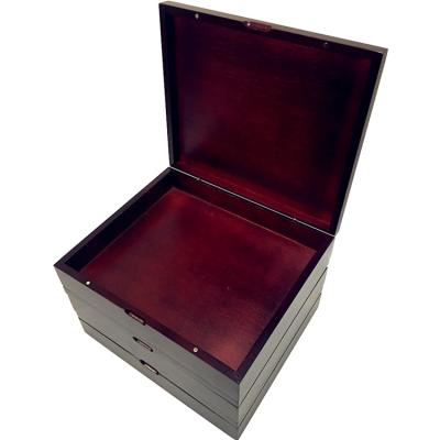 China China Factory High Quality Bamboo 3 Layer Jewelry Box for sale