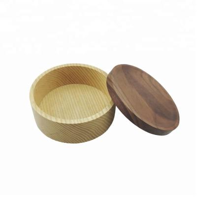 China Cosmetic Storage Round Cosmetic Container Wooden Storage Box Cosmetics Jar for sale