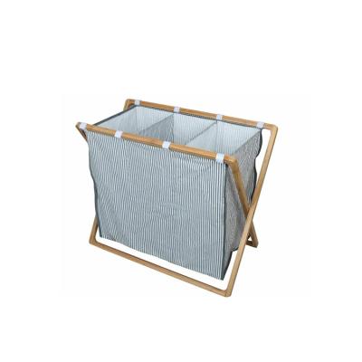 China Durable Hotel Bathroom Laundry Basket Storage Bamboo Folding Basket for sale