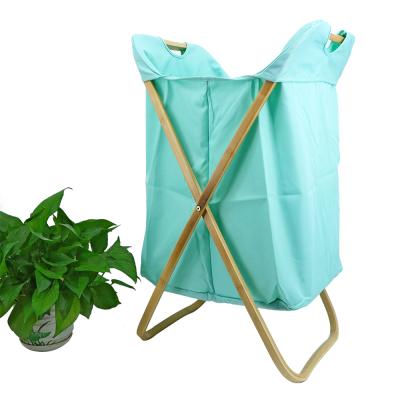 China Modern Bamboo Folding Laundry Basket Folding Laundry Hamper Without Handles for sale