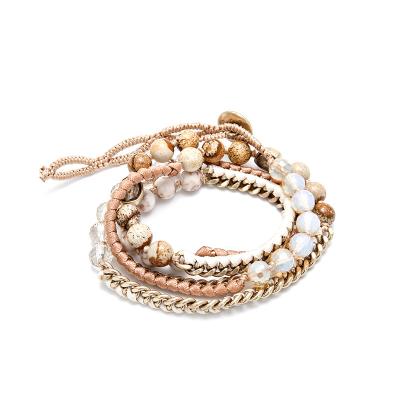 China Glass Bead Wrap Braceletwrap Handmade Woven Wrapped Chain Bracelet High End Natural Stone Lead Free Nickel Free Long Necklace for sale