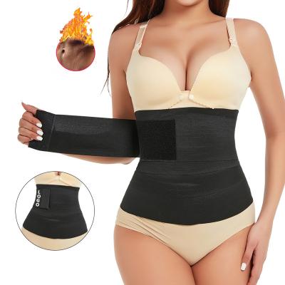 China Logo Waist Trainer Tummy Wrap Control Women Adjustable Resistance Bands Adult Private Body Shaper Slimming Belt Sweat Wrap for sale