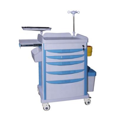 China High Quality ABS Type Hospital Trolley Emergency Metal Trolley for sale