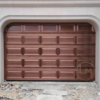 China Modern European Design Sectional Garage Door Panel Metal 16 Feet x 7 Feet Garage Door for sale