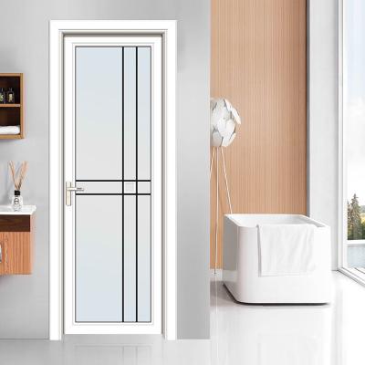 China Easily Assembled Luxury Soundproof Aluminum Frame Tempered White Aluminum Bathroom Doors For Home for sale