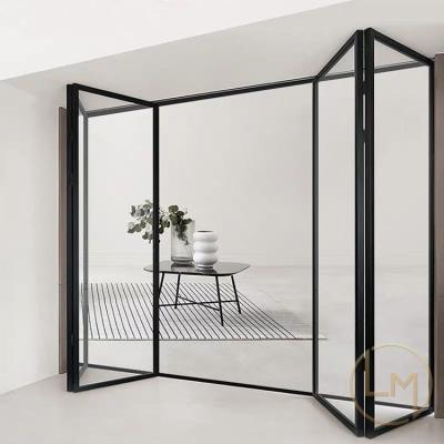 China Folding Screen PVC Folding Door Aluminum Folding Door With Tempered Clear Glass for sale