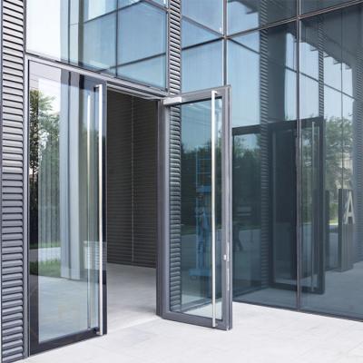 China Front Commercial Building Heavy Duty Aluminum Store Thermal Insulation Large Store Entrance Glass Exterior Door for sale