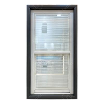 China Magnetic Hot Selling Aluminum Sectional Glass Double Hung Aluminum Window Screen Design With Magnetic Control Shutter for sale