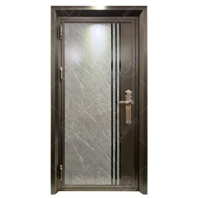 China Modern Germany Entrance Entrance Fireproof Luxury Double Glass Casement Security Doors Stainless Steel Main Exterior for sale