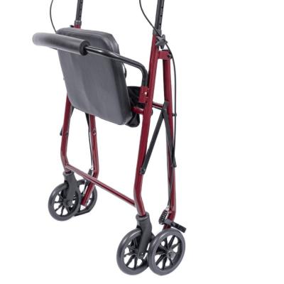 China 2022 Lightweight Steel Folding Rollator Lightweight 4 Wheels Medical Rollato Walker for sale