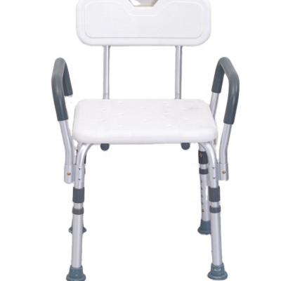 China Aluminum Alloy & HDPE High Tech Custom For Elder Shower Chair With Backrest And Armrest for sale