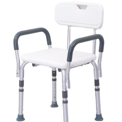 China Aluminum Alloy & HDPE Shower Chairs For Disabled Shower Chair Height Adjustable Bathroom With Arms for sale