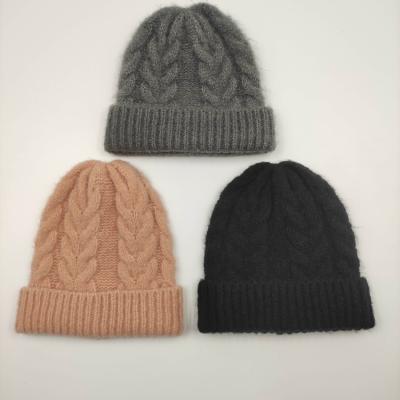 China JOINT Women Cable Knitted Beanie Winter Hat Soft And Fluffy Fashion for sale