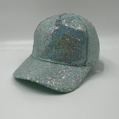 China Casual Adjustable Stylish Snapback Hat Women Glitter Baseball Hats Sequins Cloth, Shiny Outlook for sale